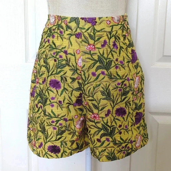 Anthropologie La Fuori Embroidered Shorts Floral Embroidery High Rise - Picture 5 of 9